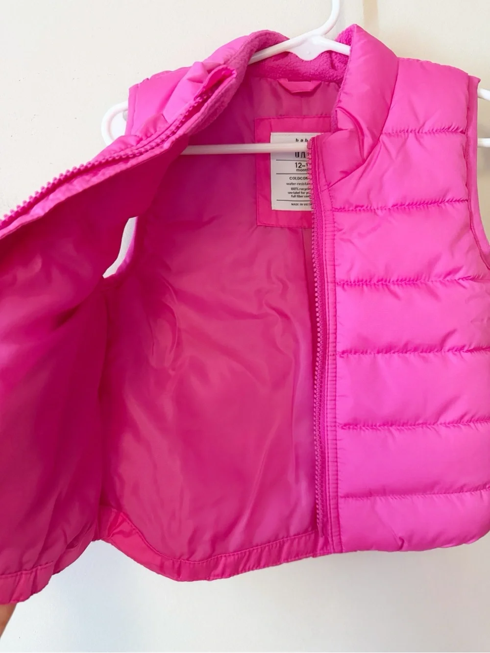 Gap baby Gap ColdControl Puffer Vest Pink Size 12-18 mo. NEW
